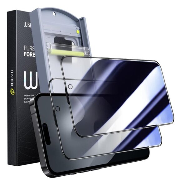 NEW WSKEN for iPhone 15 Pro Max Privacy Screen Protector, 2 PACK! - Picture 3 of 7